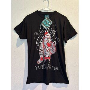 Too Fast (SMALL) FILTHY ANIMAL Goth Babydoll Tattooed Santa Punk T Shirt